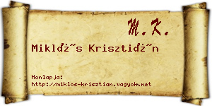 Miklós Krisztián névjegykártya