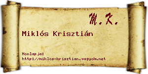 Miklós Krisztián névjegykártya